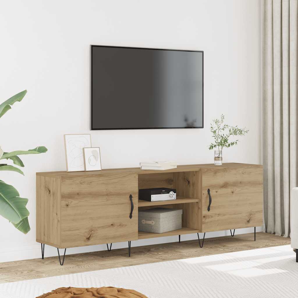 Tv-meubel 150x30x50 cm bewerkt hout artisanaal eikenkleurig is nu te koop bij PeponiXL, paradijselijk wonen!