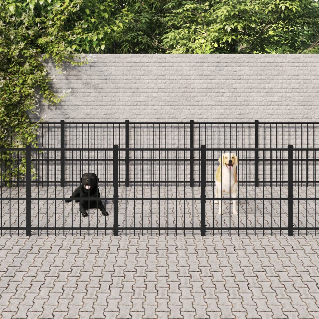 Hondenkennel voor buiten 14,11 m² staal is nu te koop bij PeponiXL, paradijselijk wonen!