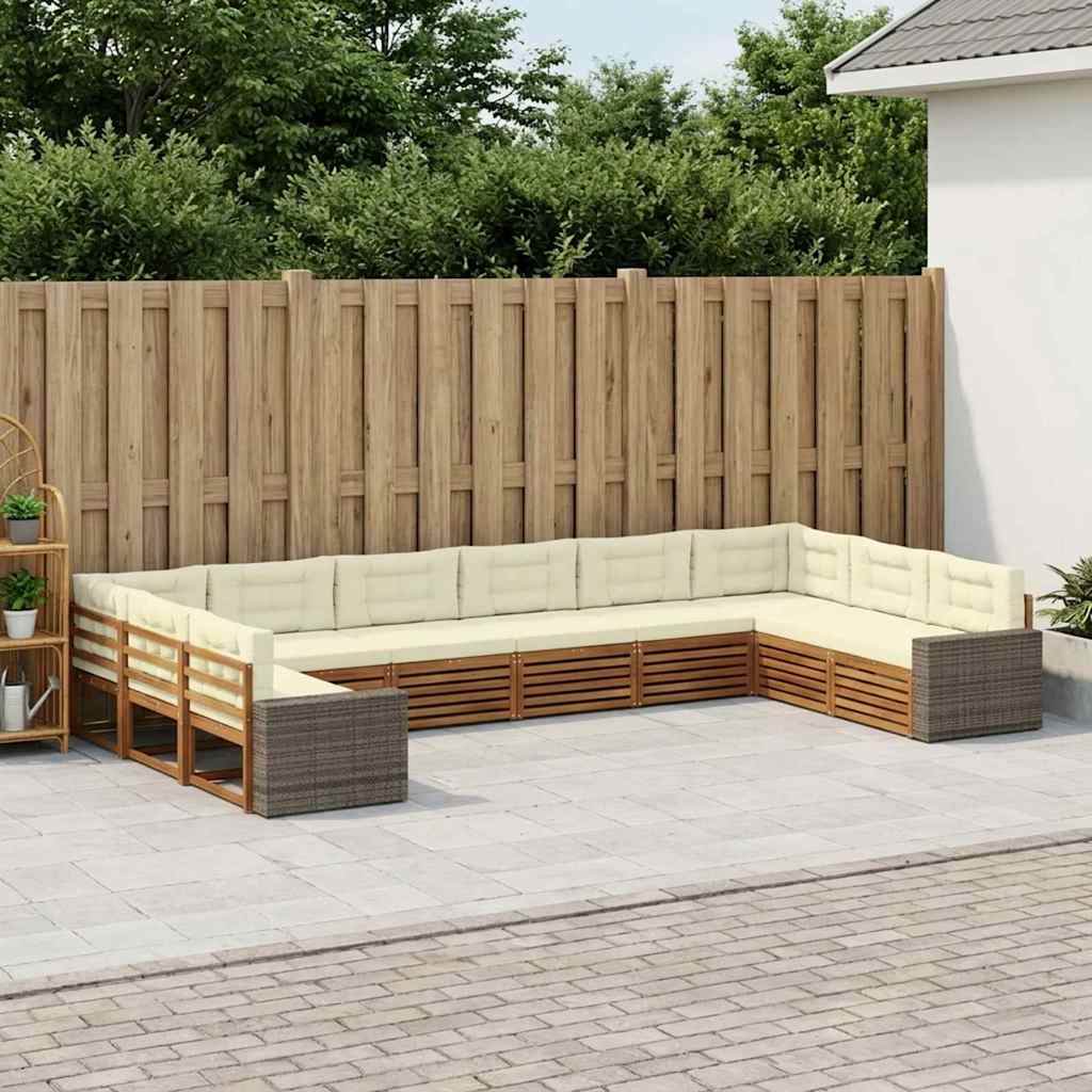 Sofa-Sets met kussen 10 pcs Massief Acaciahout is nu te koop bij PeponiXL, paradijselijk wonen!