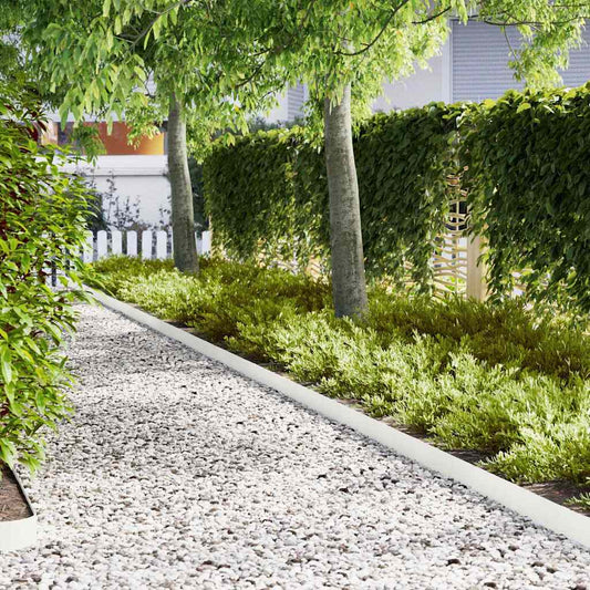 Tuinrand 10 pcs Wit 100 x 0,05 x 15 cm Koudgewalst staal is nu te koop bij PeponiXL, paradijselijk wonen!