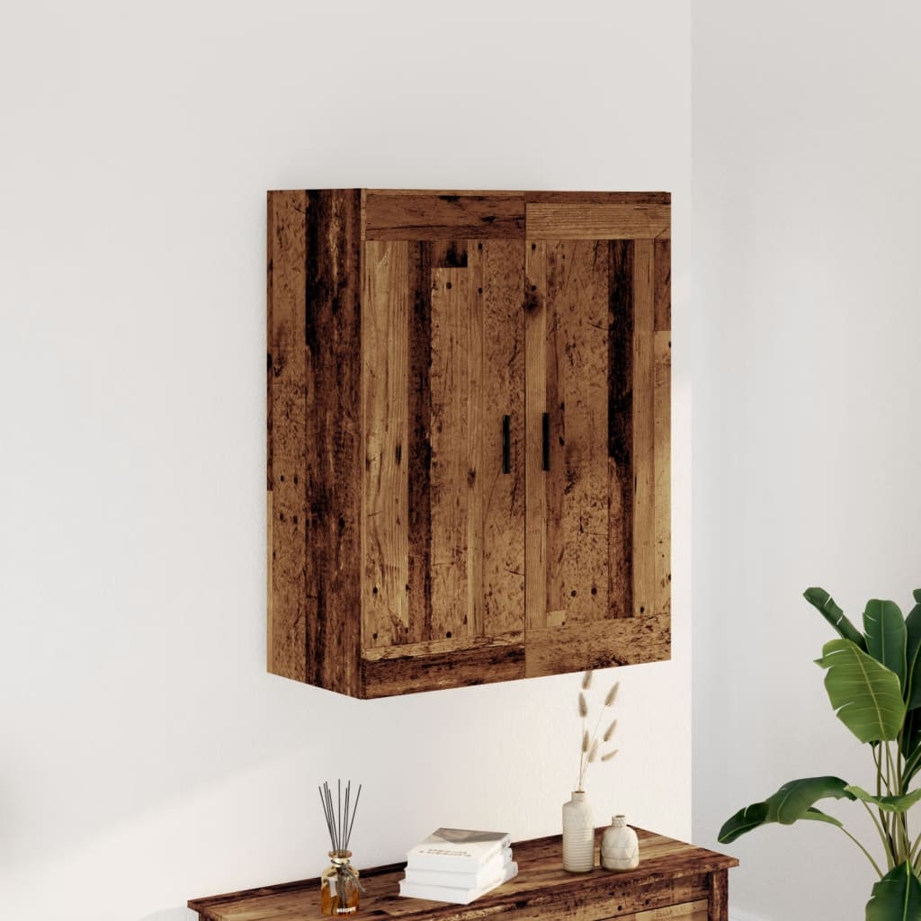 Wandkast 69,5x34x90 cm bewerkt hout oud houtkleurig is nu te koop bij PeponiXL, paradijselijk wonen!