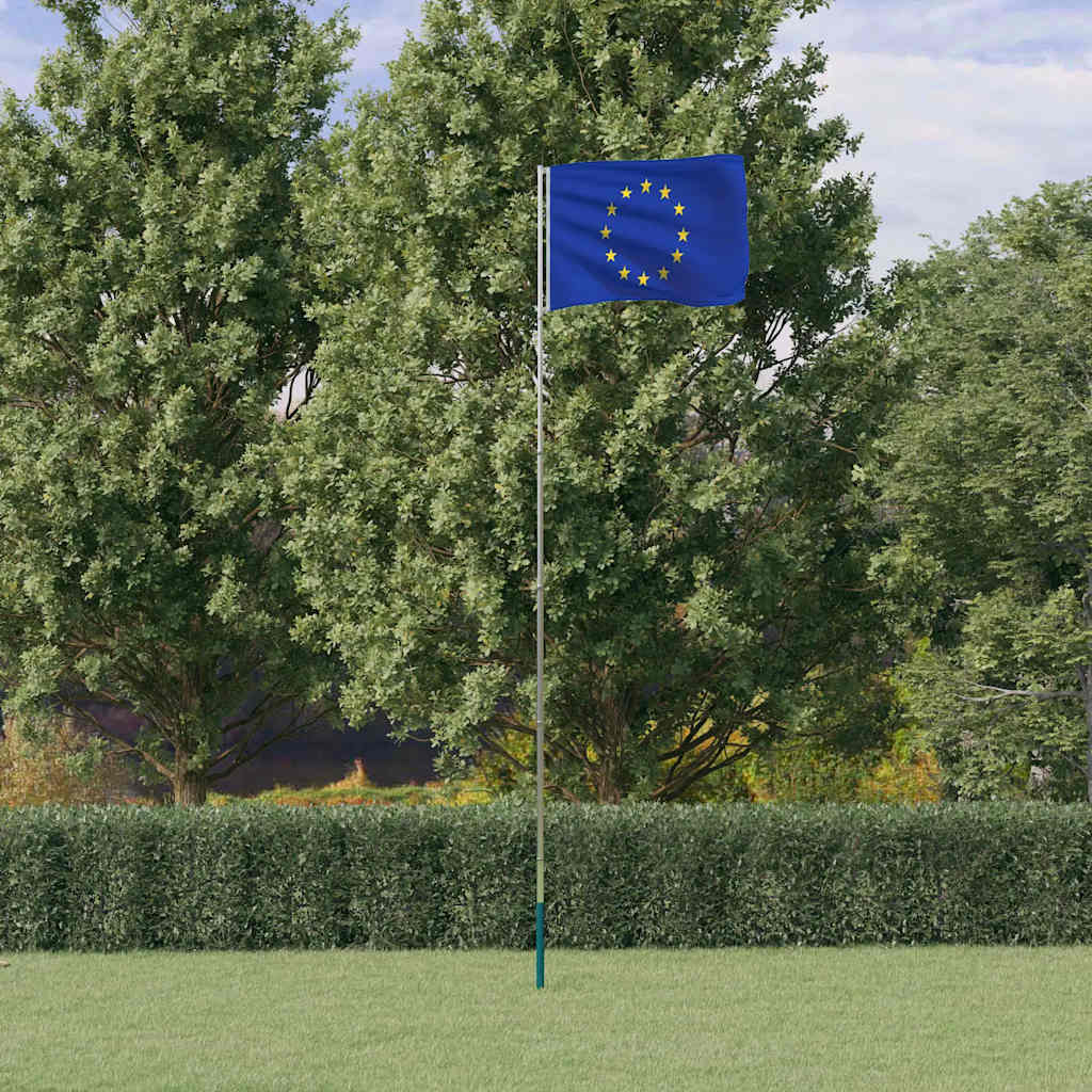Vlag met vlaggenmast Europa 5,5 m aluminium is nu te koop bij PeponiXL, paradijselijk wonen!
