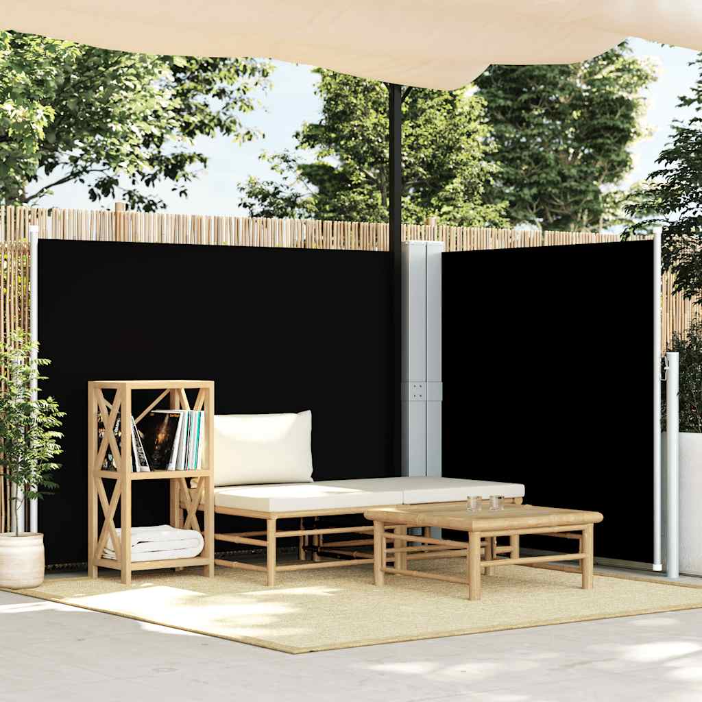 Windscherm uittrekbaar 140x1000 cm zwart is nu te koop bij PeponiXL, paradijselijk wonen!