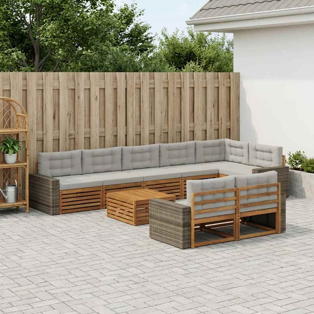 Buiten bankenset met kussen 9 pcs is nu te koop bij PeponiXL, paradijselijk wonen!