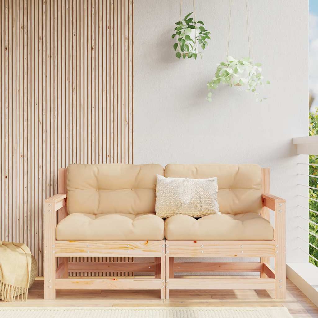 Tuinstoelen 2 st met kussens massief grenenhout is nu te koop bij PeponiXL, paradijselijk wonen!