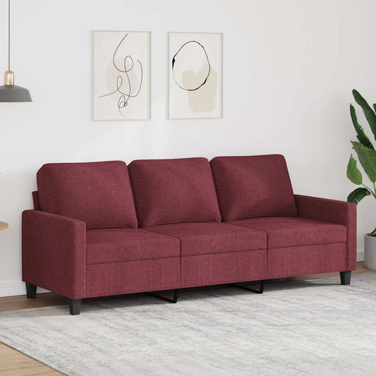Driezitsbank 180 cm stof wijnrood is nu te koop bij PeponiXL, paradijselijk wonen!