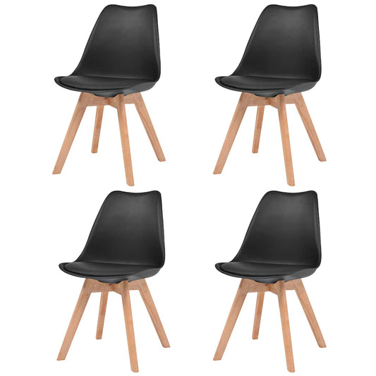 Eetkamerstoelen 4 st kunststof zwart is nu te koop bij PeponiXL, paradijselijk wonen!