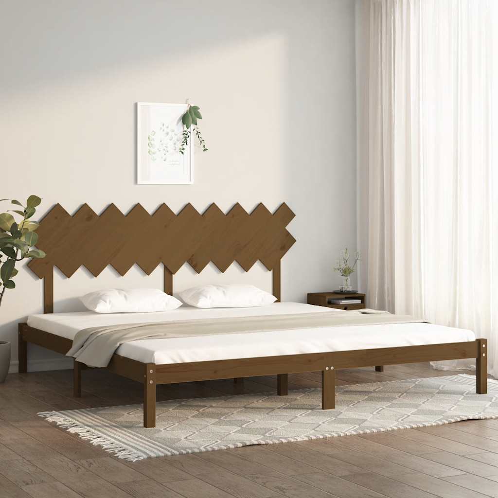 Bedframe massief hout honingbruin 200x200 cm is nu te koop bij PeponiXL, paradijselijk wonen!