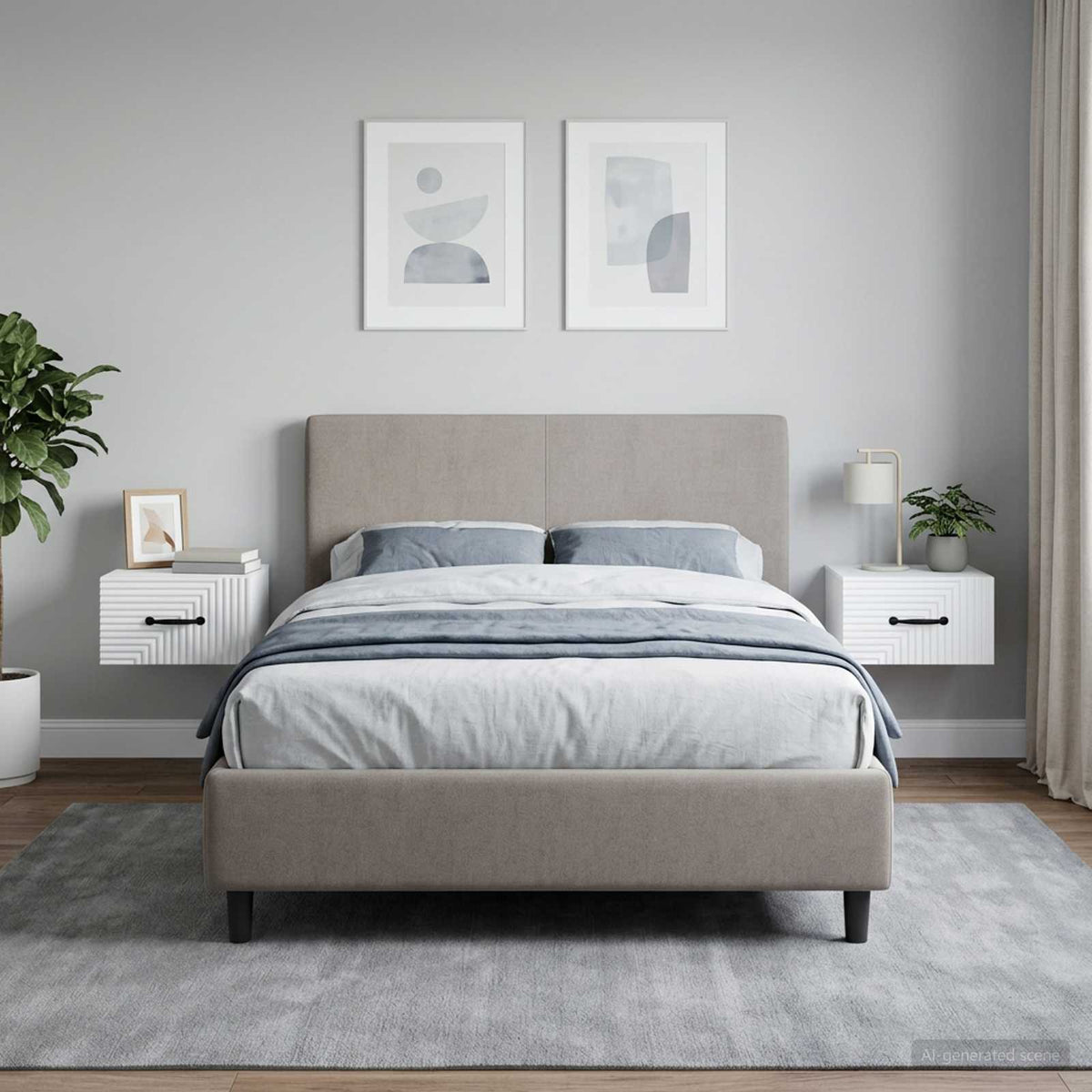 Wandbeugel Bedkast 2 pcs Wit 34,5 x 33 x 20 cm Bewerkt hout is nu te koop bij PeponiXL, paradijselijk wonen!