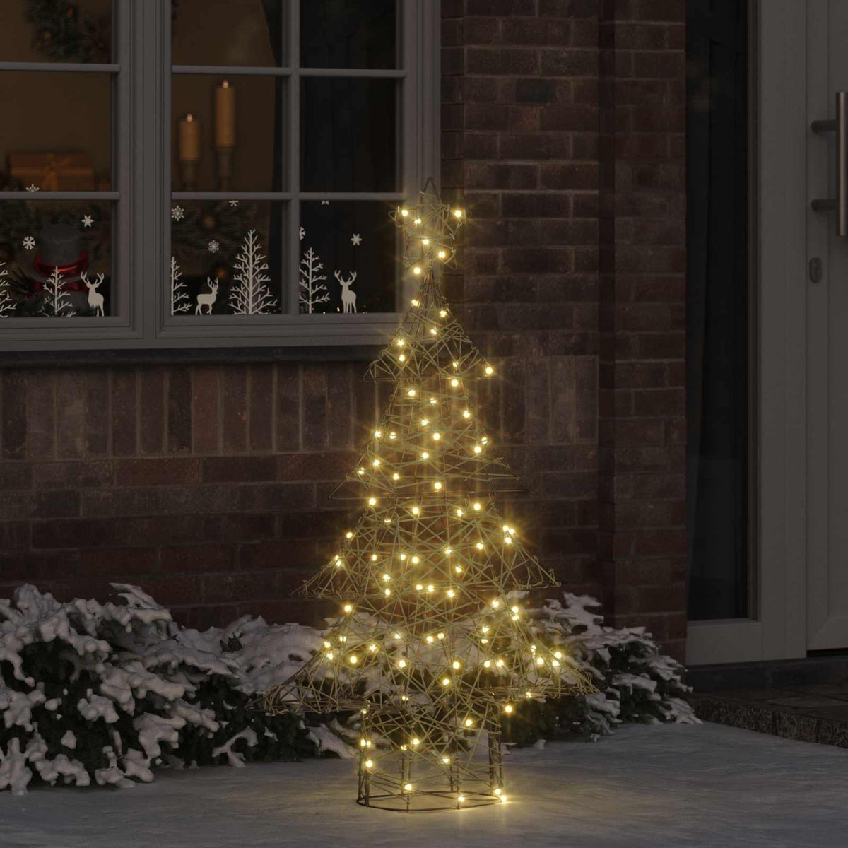 Kerstboom met 120 LED Warmwit 150 cm Rattan is nu te koop bij PeponiXL, paradijselijk wonen!