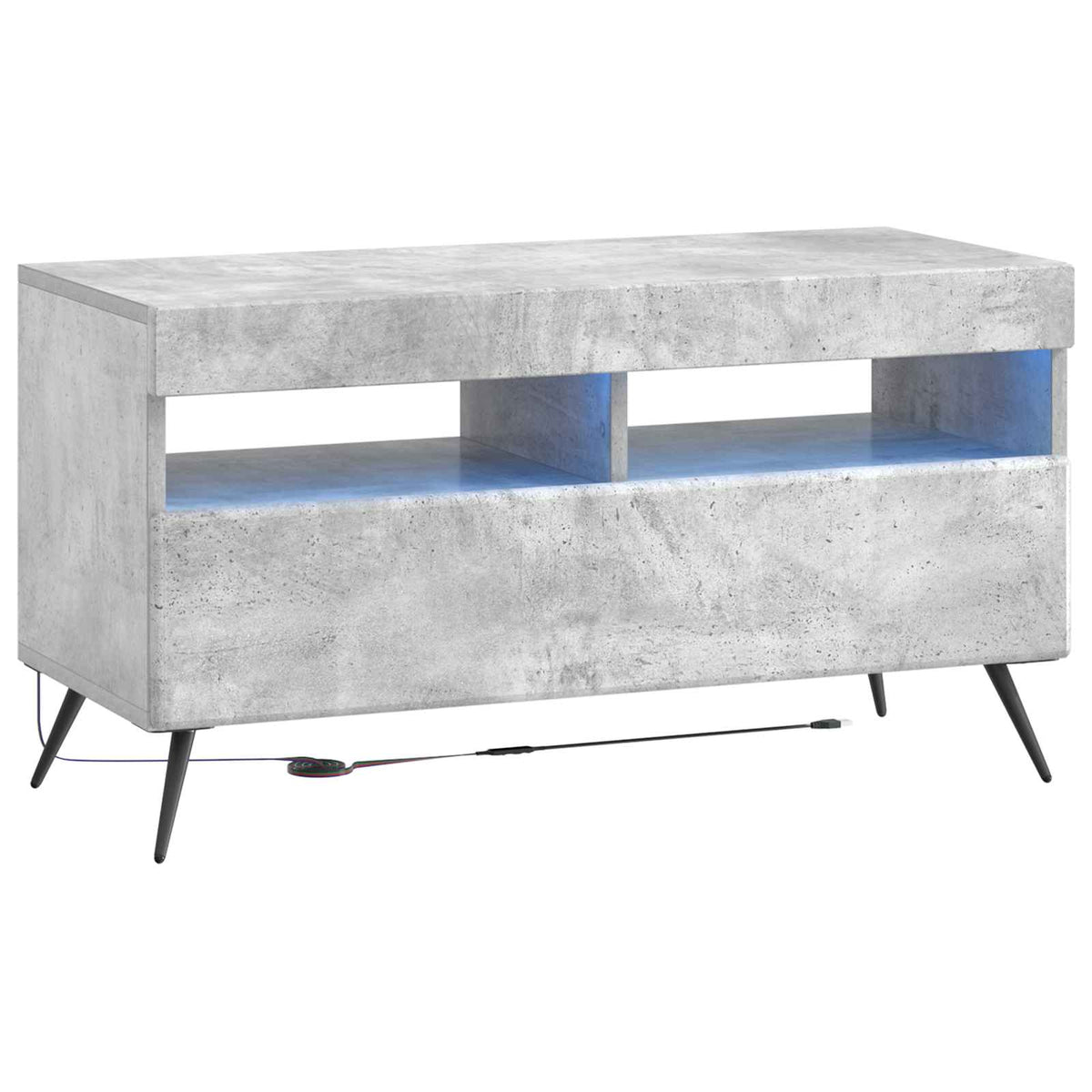 LED tv-meubel Betongrijs Bewerkt hout is nu te koop bij PeponiXL, paradijselijk wonen!