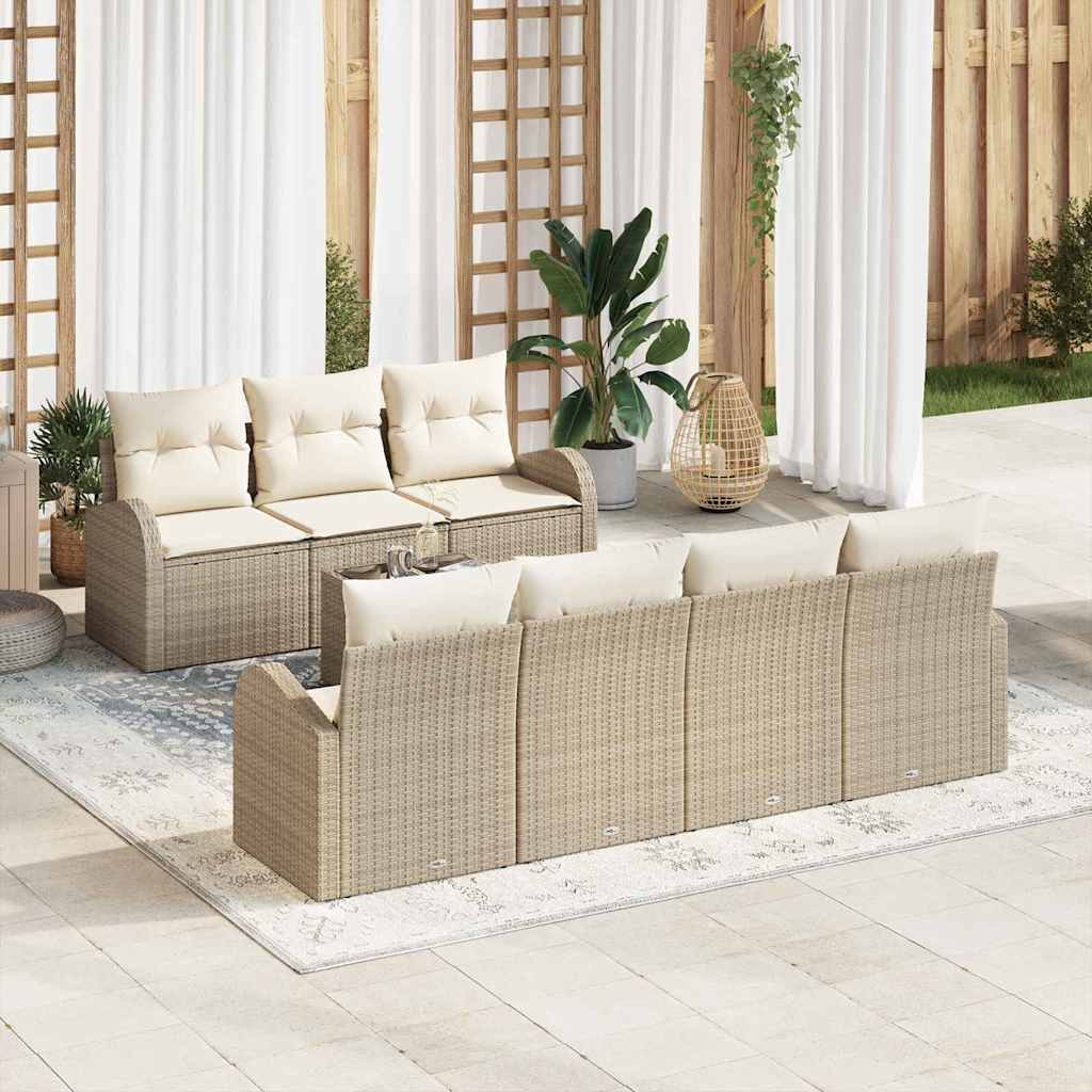 Tuin Sofa Set Beige 55 x 55 x 37 cm poly rattan is nu te koop bij PeponiXL, paradijselijk wonen!