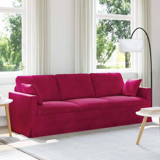 Bank Wijnrood 228 x 78 x 80 cm Fluweel is nu te koop bij PeponiXL, paradijselijk wonen!