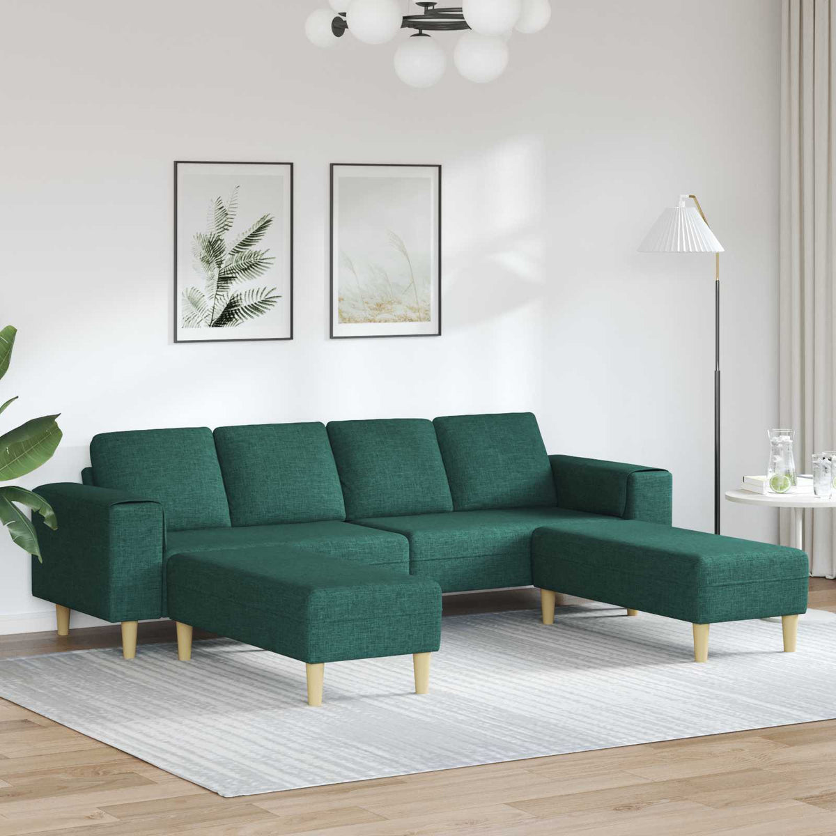 Woonkamer Bank 3 pcs Donkergroen Polyester is nu te koop bij PeponiXL, paradijselijk wonen!