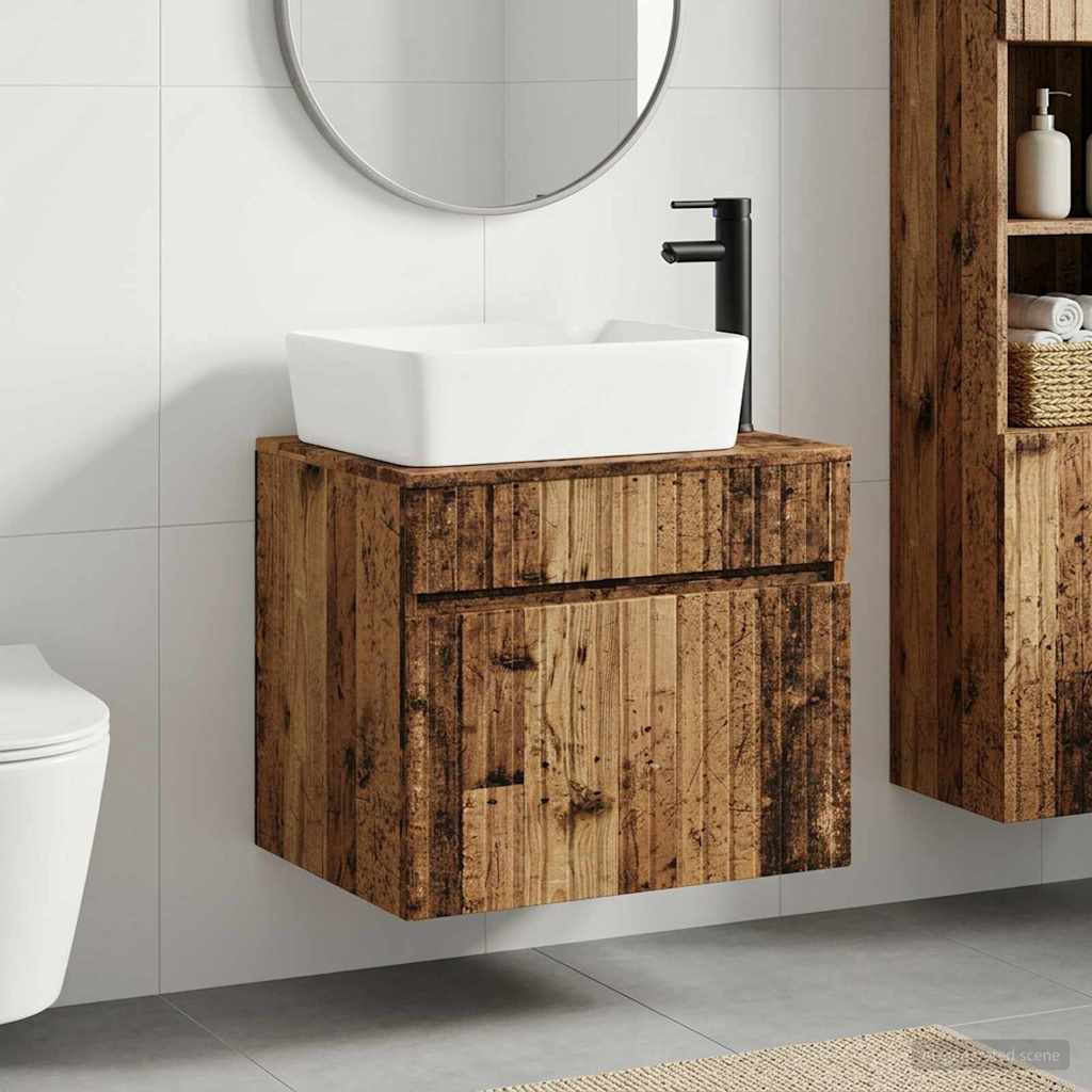 Badkamermeubelset Oud hout Bewerkt hout is nu te koop bij PeponiXL, paradijselijk wonen!