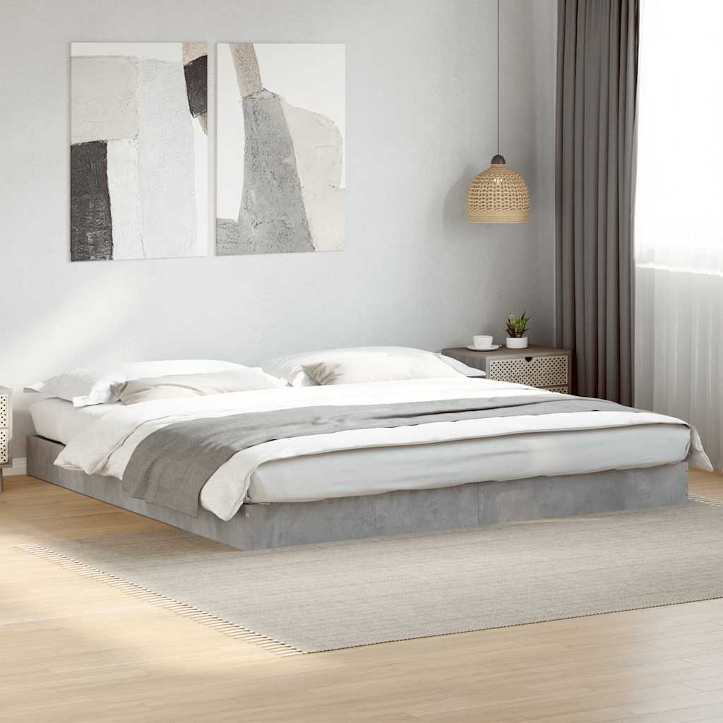 Bedframe bewerkt hout betongrijs 180x200 cm is nu te koop bij PeponiXL, paradijselijk wonen!