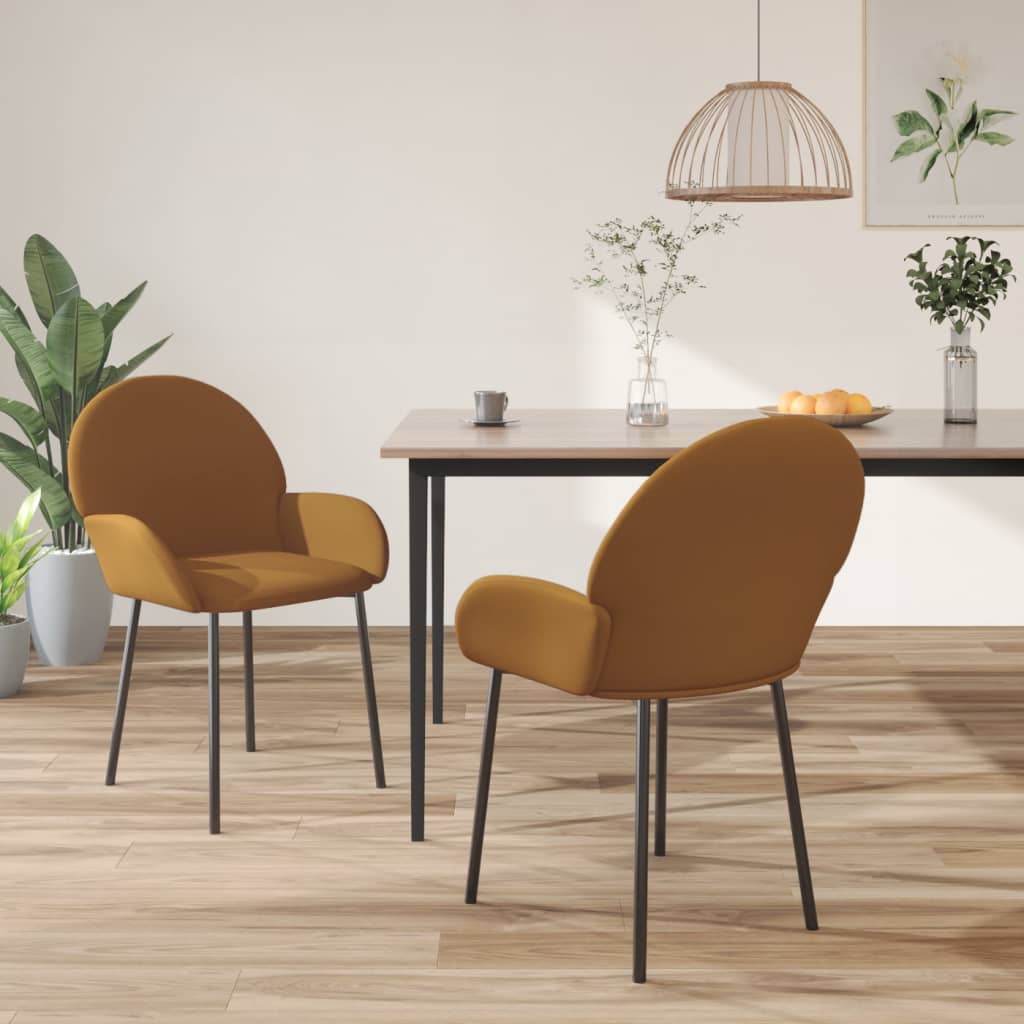 Eetkamerstoelen 2 st fluweel bruin is nu te koop bij PeponiXL, paradijselijk wonen!