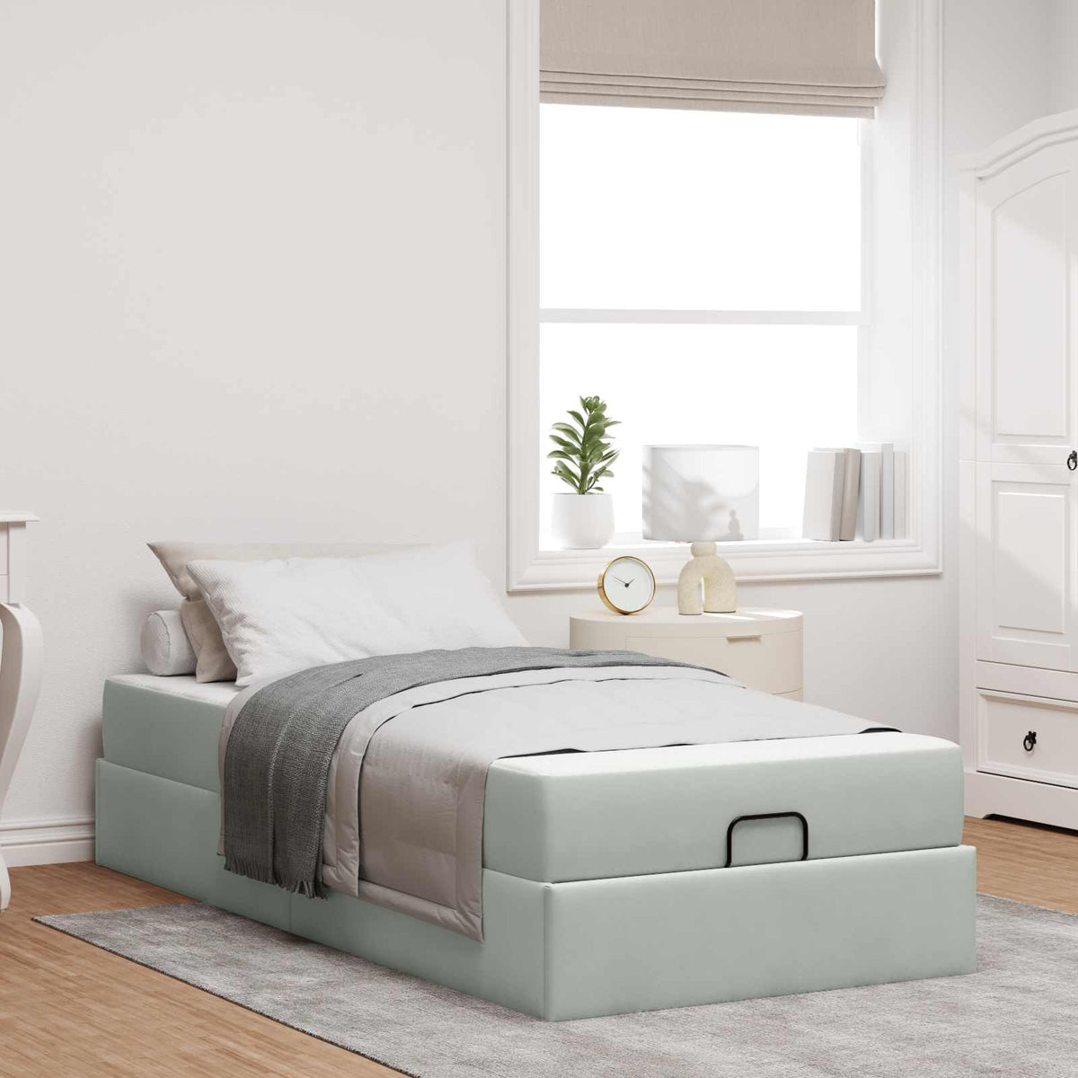 Bedframe met matras 2 pcs Lichtgrijs Fluweel is nu te koop bij PeponiXL, paradijselijk wonen!