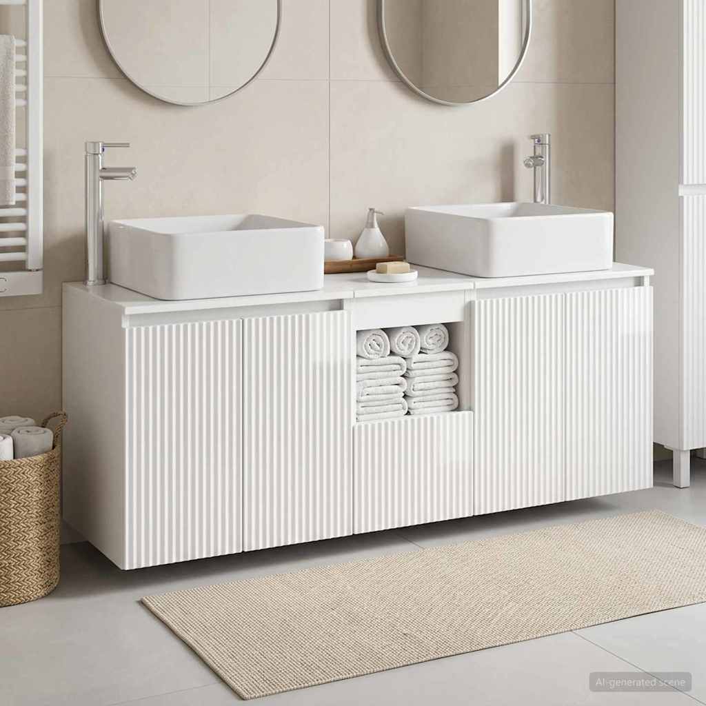 Badkamerkastenset 3 st Hoogglans Wit 49,5 x 41 x 63 cm is nu te koop bij PeponiXL, paradijselijk wonen!
