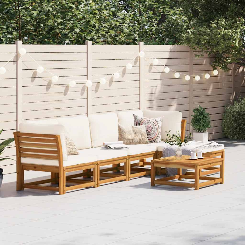 6-delige Loungeset met kussens massief acaciahout is nu te koop bij PeponiXL, paradijselijk wonen!