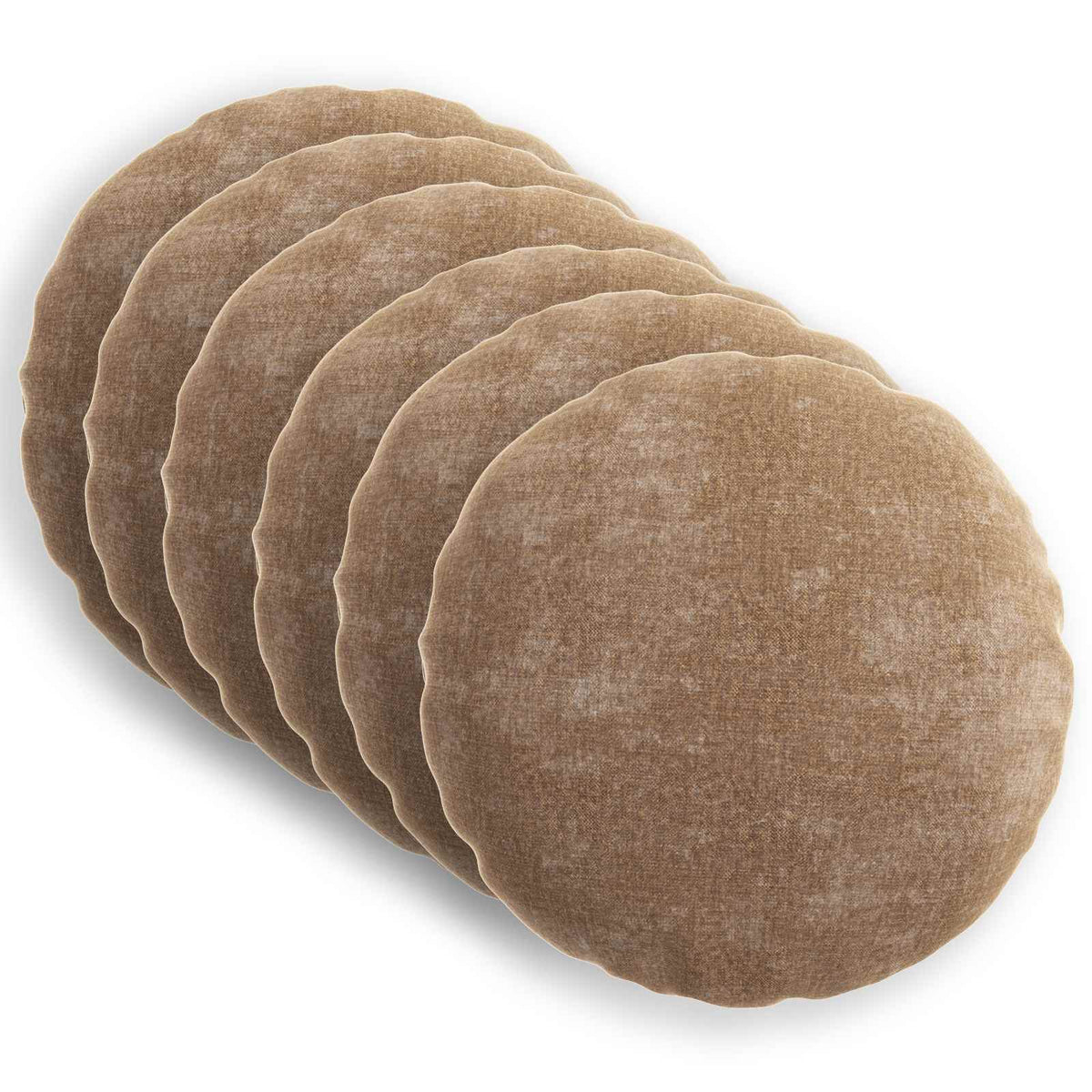 Kussensloop 6 st HEERLEN Bruin Ø 60 cm Chenille Stof is nu te koop bij PeponiXL, paradijselijk wonen!