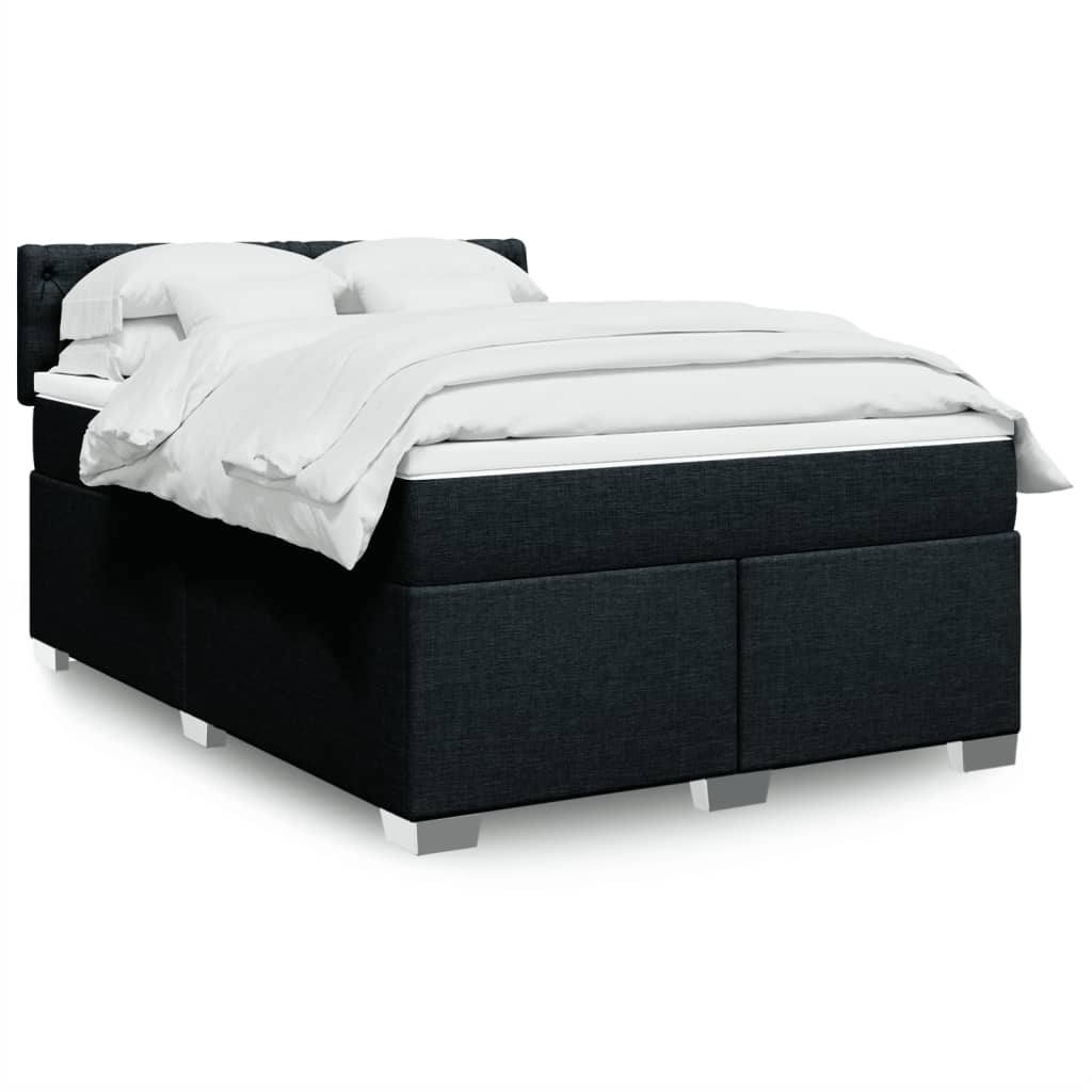 Boxspring met matras stof zwart 160x200 cm is nu te koop bij PeponiXL, paradijselijk wonen!