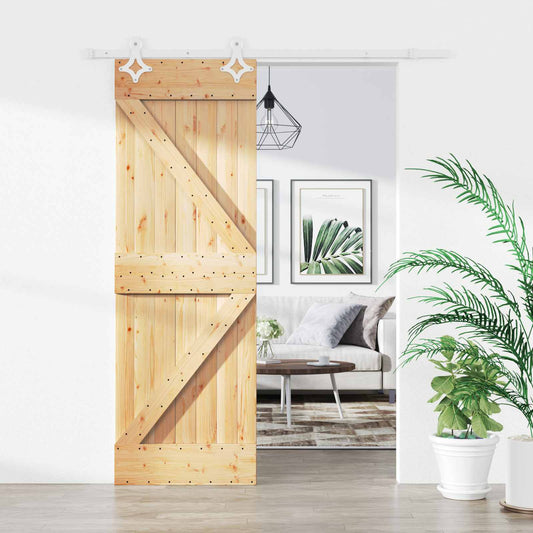 Schuifdeur Natuurlijk en Wit 70 x 210 cm Massief Grenenhout is nu te koop bij PeponiXL, paradijselijk wonen!