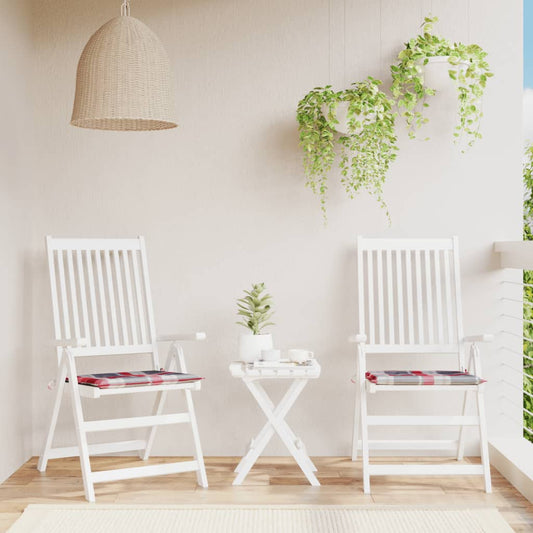 Tuinstoelkussens 2 st 50x50x4 cm oxford stof ruitpatroon rood is nu te koop bij PeponiXL, paradijselijk wonen!