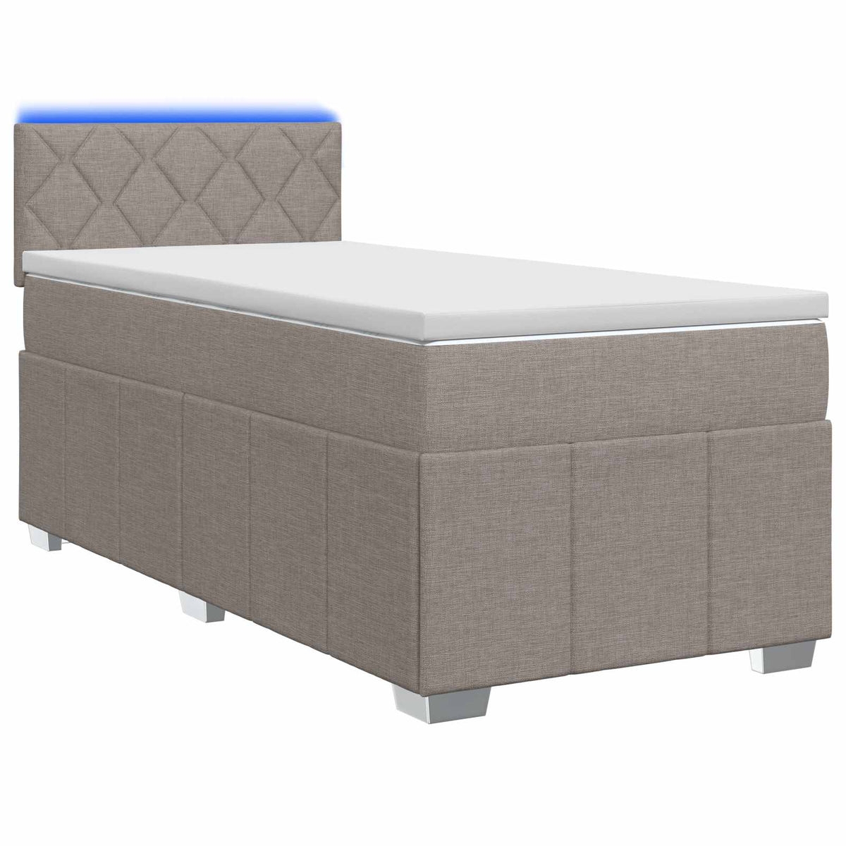 Boxspringbed met matras met hoofdeinde Taupe 90 x 200 cm Stof is nu te koop bij PeponiXL, paradijselijk wonen!