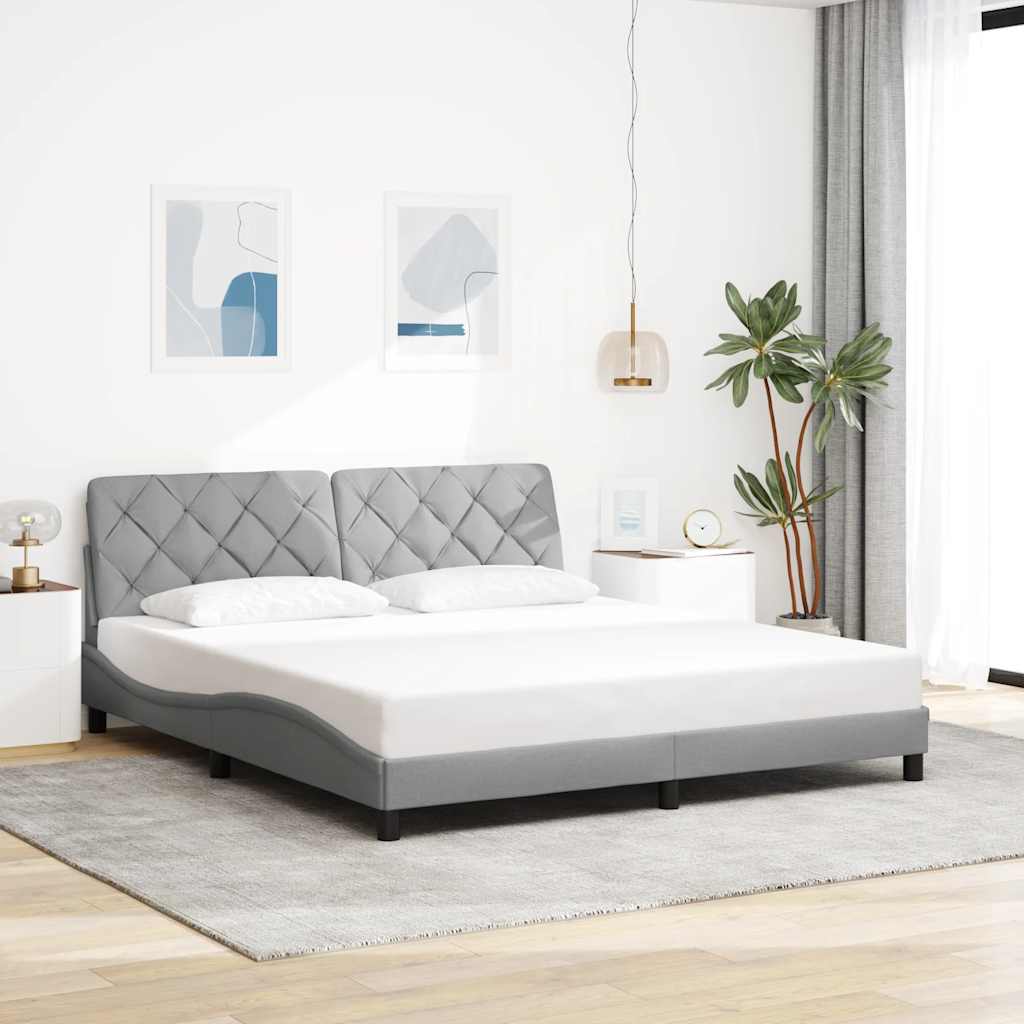 Bedframe zonder matras stof lichtgrijs 180x200 cm is nu te koop bij PeponiXL, paradijselijk wonen!