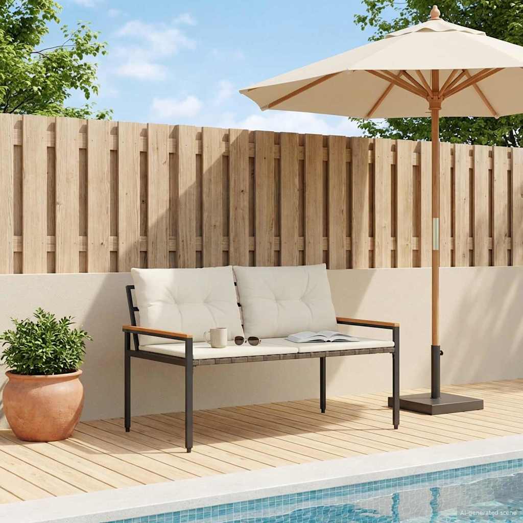 Tuinbank 2 -Seater 116 x 67,5 x 72 cm poly rattan Crèmewit is nu te koop bij PeponiXL, paradijselijk wonen!