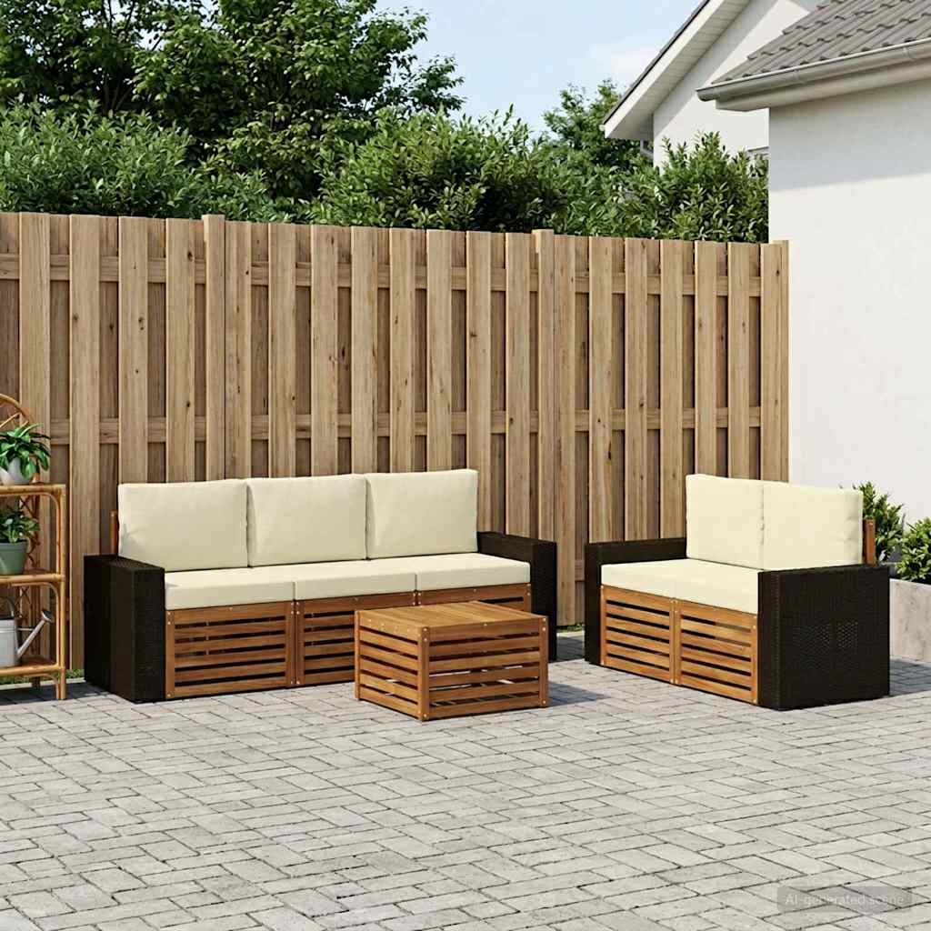 Sofa-Sets met kussen 6 pcs Massief Acaciahout is nu te koop bij PeponiXL, paradijselijk wonen!