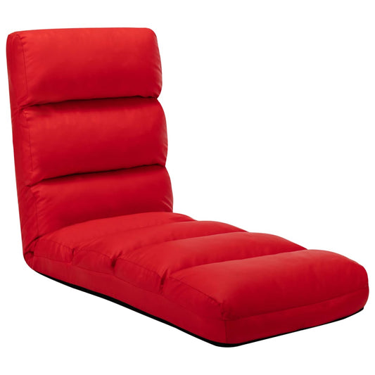 Vloerstoel inklapbaar kunstleer rood is nu te koop bij PeponiXL, paradijselijk wonen!