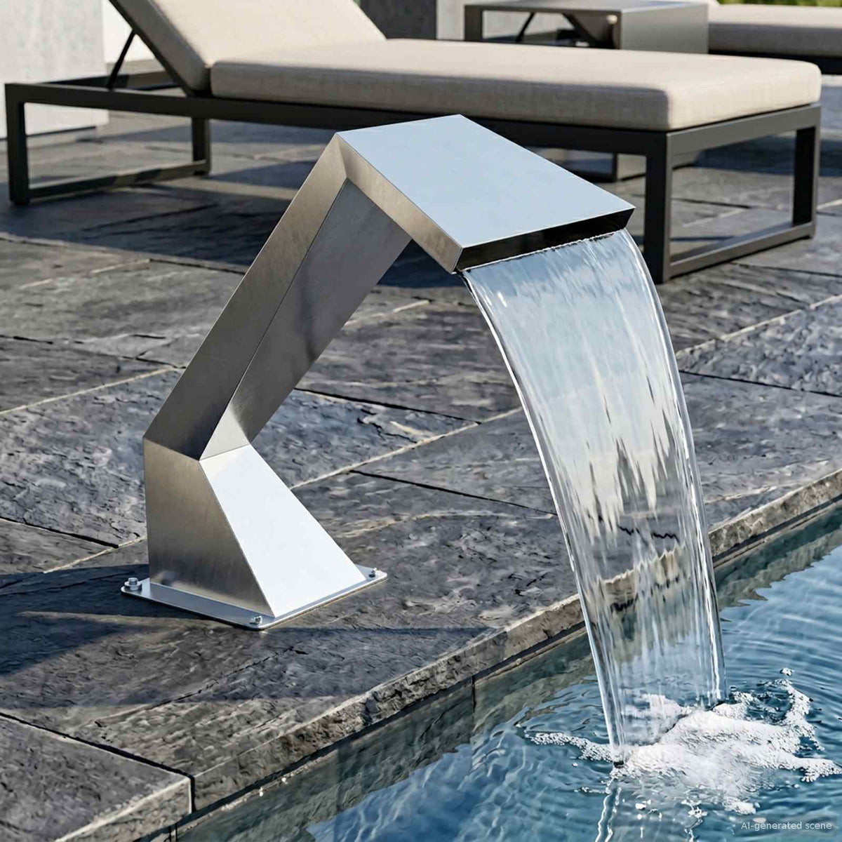 Pool Waterval Roestvrij staal 63,5 x 29 x 51 cm Zilverkleurig is nu te koop bij PeponiXL, paradijselijk wonen!