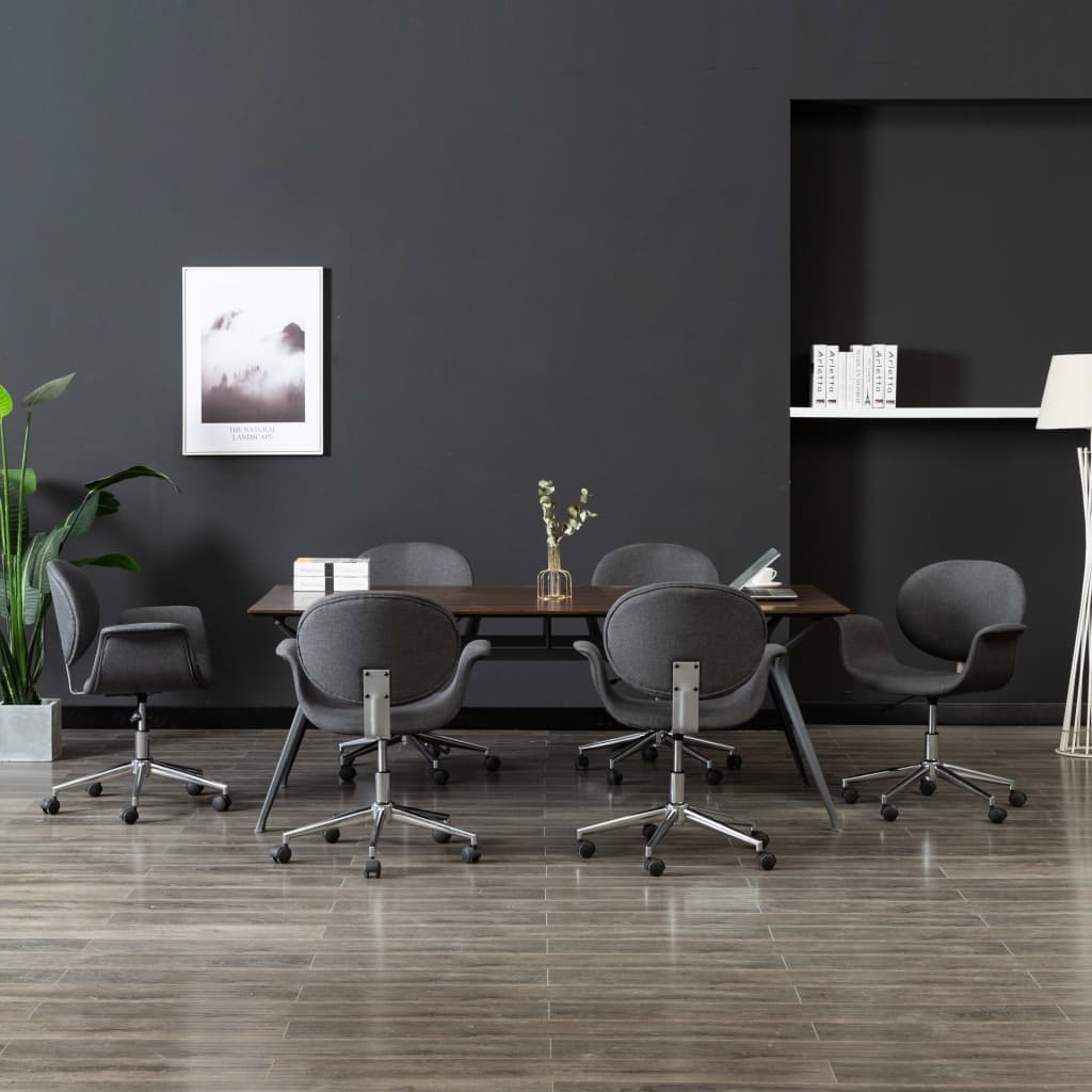 Eetkamerstoelen draaibaar 6 st stof grijs is nu te koop bij PeponiXL, paradijselijk wonen!