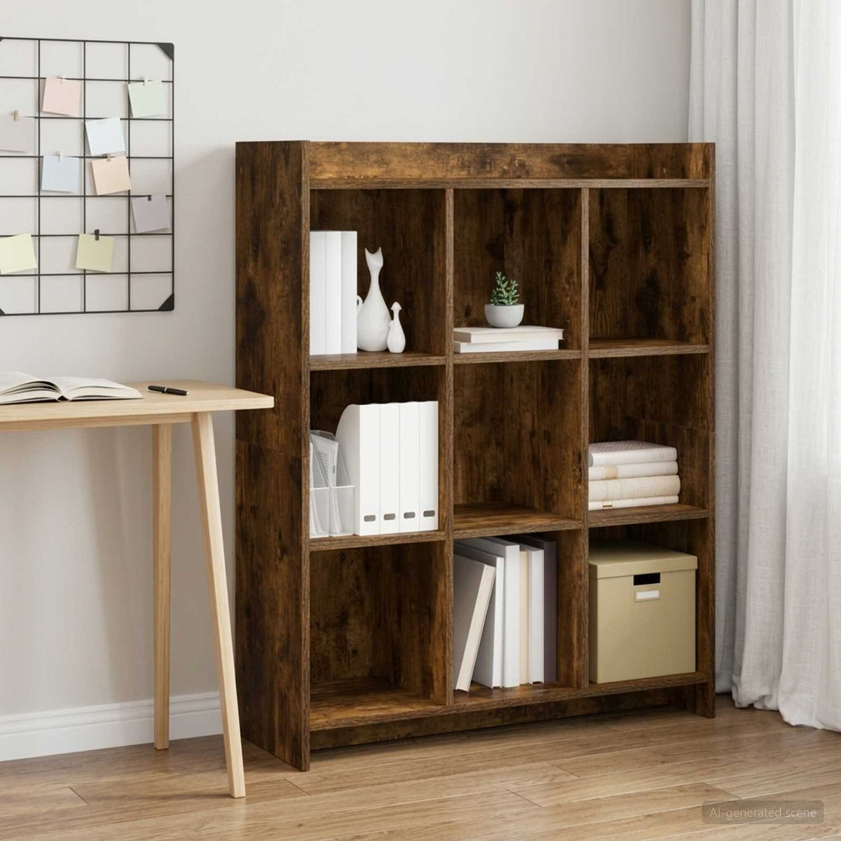 Boekenkast Gerookt eiken 87,5 x 30 x 111 cm Bewerkt hout is nu te koop bij PeponiXL, paradijselijk wonen!