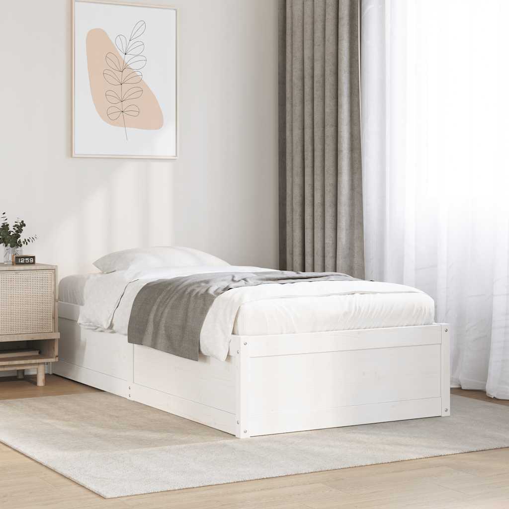 Bedframe zonder matras massief grenenhout wit 75x190 cm is nu te koop bij PeponiXL, paradijselijk wonen!