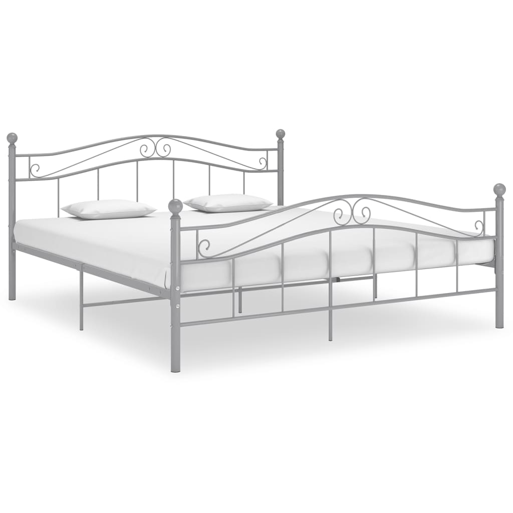 Bedframe zonder matras metaal grijs 140x200 cm is nu te koop bij PeponiXL, paradijselijk wonen!