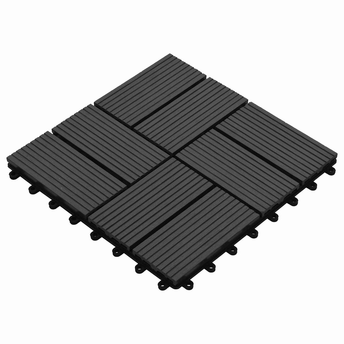 Terras Tegel 11 pcs Zwart 30 x 30 cm WPC is nu te koop bij PeponiXL, paradijselijk wonen!
