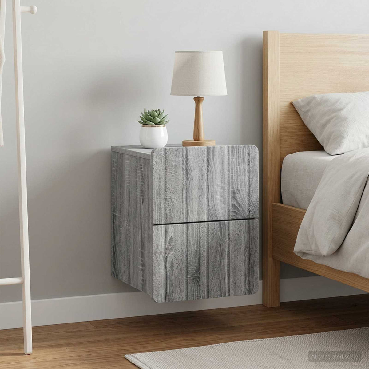 Wandbeugel Bedkast 2 pcs Grijs sonoma 33 x 34,5 x 43 cm is nu te koop bij PeponiXL, paradijselijk wonen!