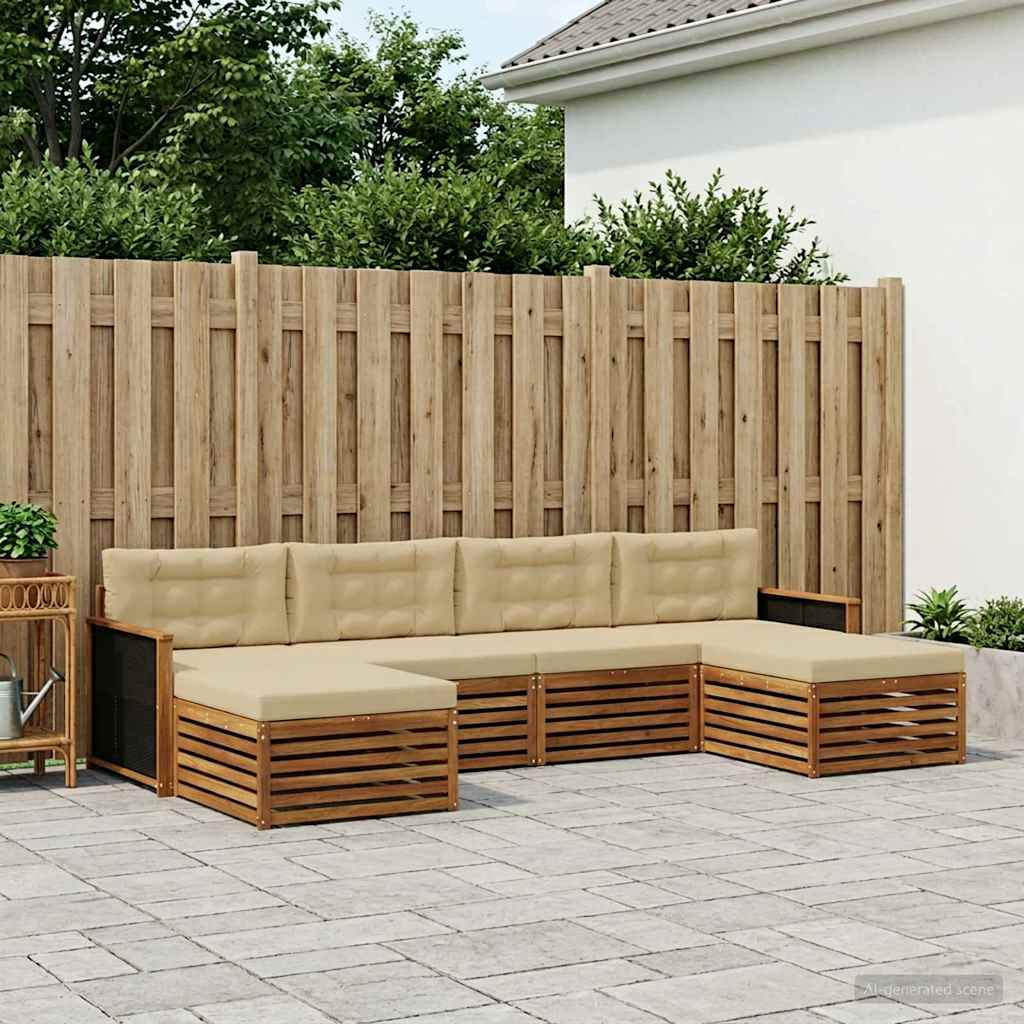 Sofa-Sets met kussen 6 pcs Massief Acaciahout is nu te koop bij PeponiXL, paradijselijk wonen!