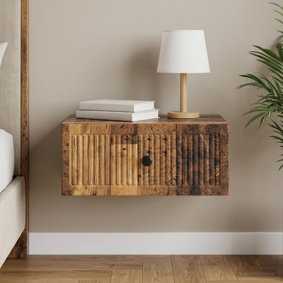 Nachtkastje met lade Oud hout 49 x 34,5 x 20 cm Bewerkt hout is nu te koop bij PeponiXL, paradijselijk wonen!