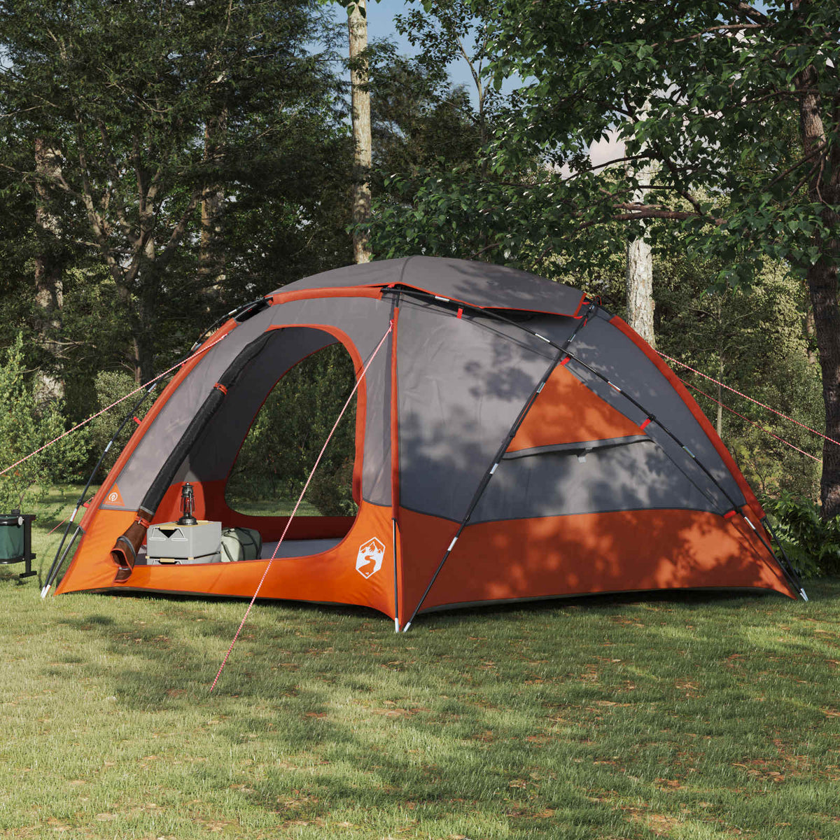 Koepeltent met Verwijderbare Regenkap Grijs en Oranje is nu te koop bij PeponiXL, paradijselijk wonen!