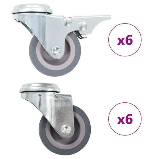 12 st Zwenkwielen met boutgaten 50 mm is nu te koop bij PeponiXL, paradijselijk wonen!