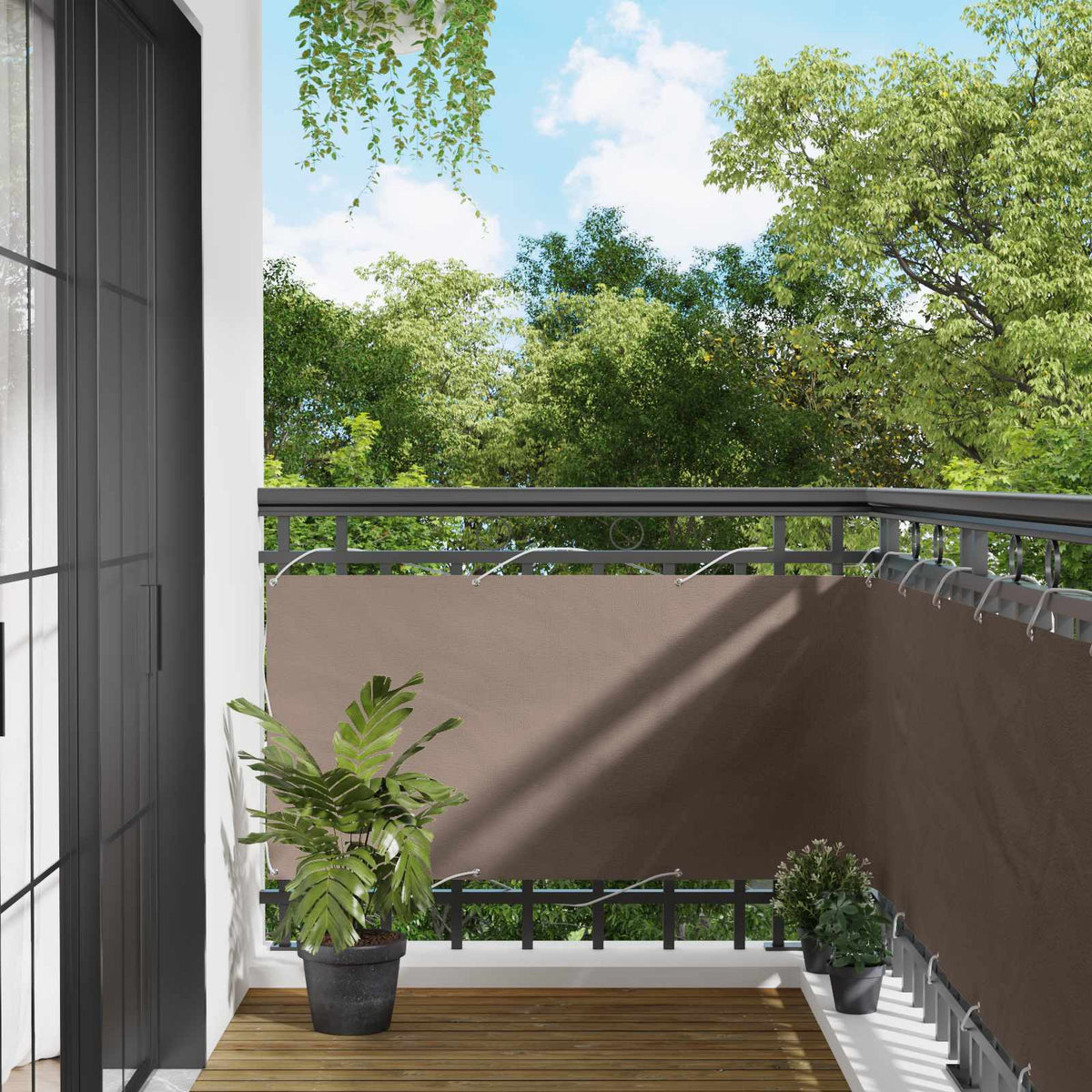 Balkon Scherm 75 x 200 cm PU gecoat oxford alu is nu te koop bij PeponiXL, paradijselijk wonen!