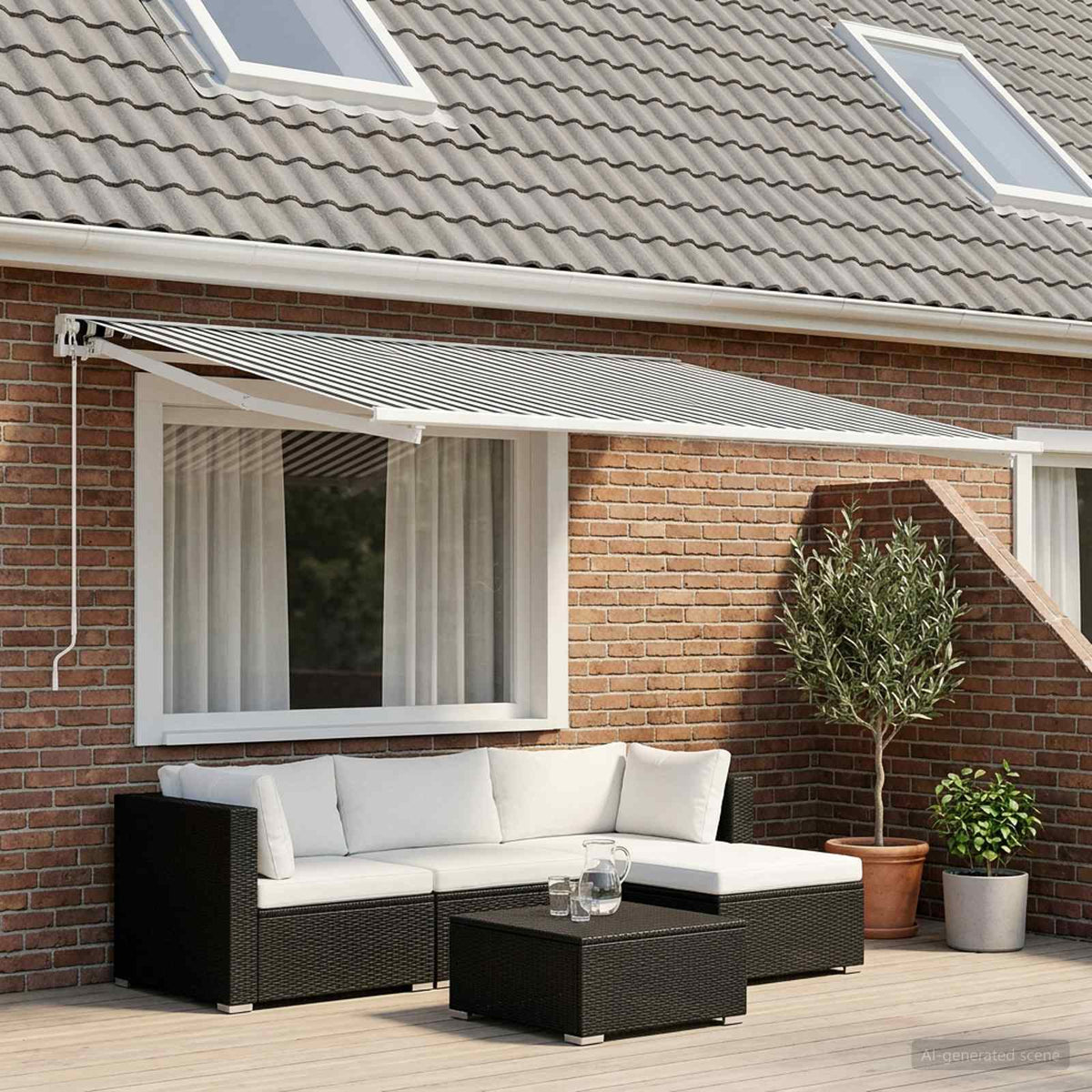 Vervangingsdoek voor zonnescherm Antraciet en Wit 500 × 350 cm is nu te koop bij PeponiXL, paradijselijk wonen!