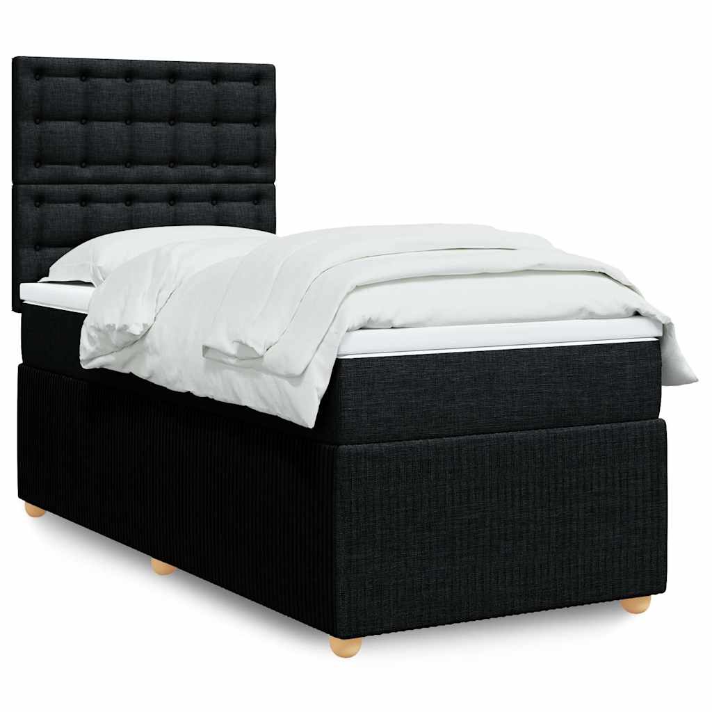 Boxspring met matras stof zwart 80x200 cm is nu te koop bij PeponiXL, paradijselijk wonen!