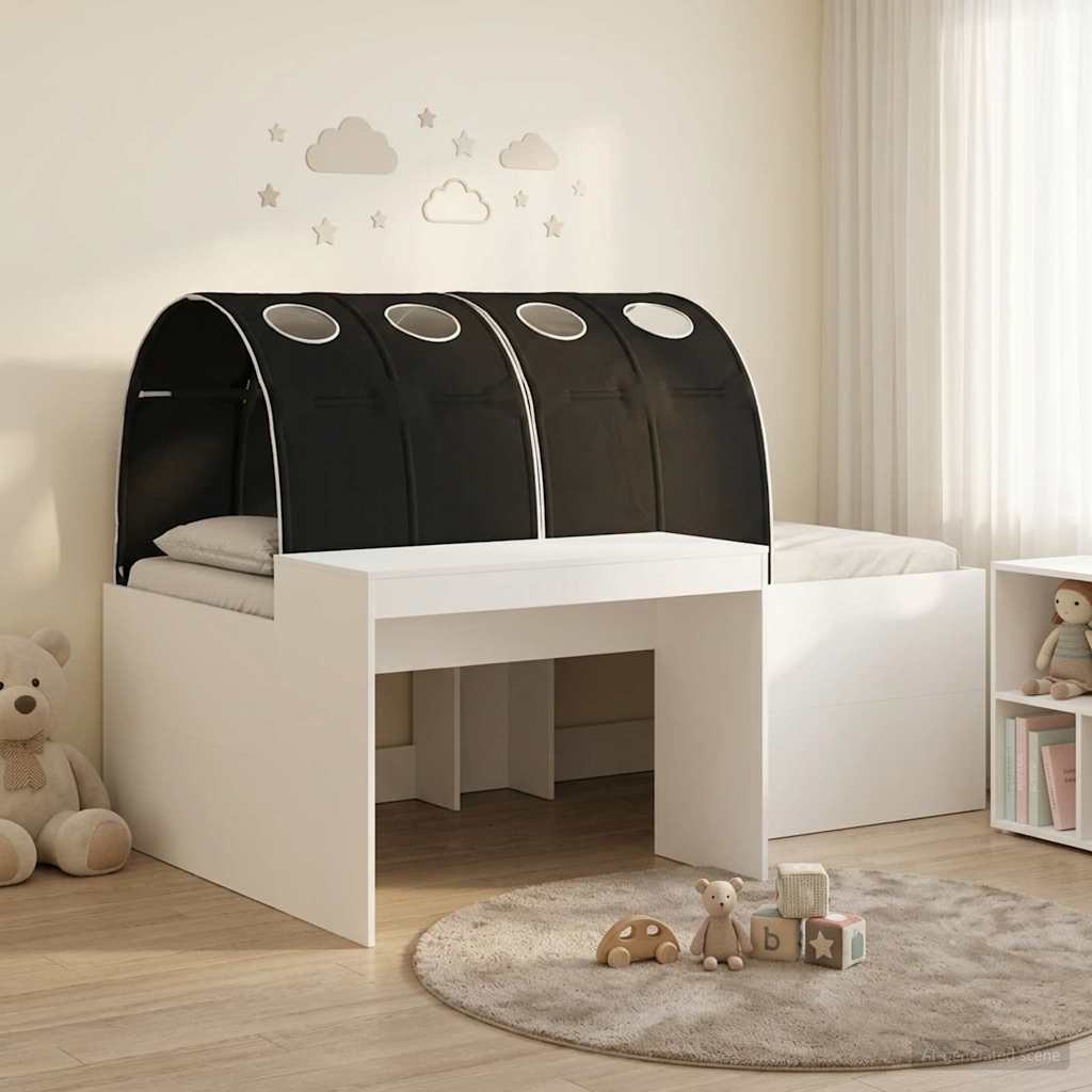 Bed met Tunnel 4 pcs Artisian Eik en Zwart Bewerkt hout is nu te koop bij PeponiXL, paradijselijk wonen!