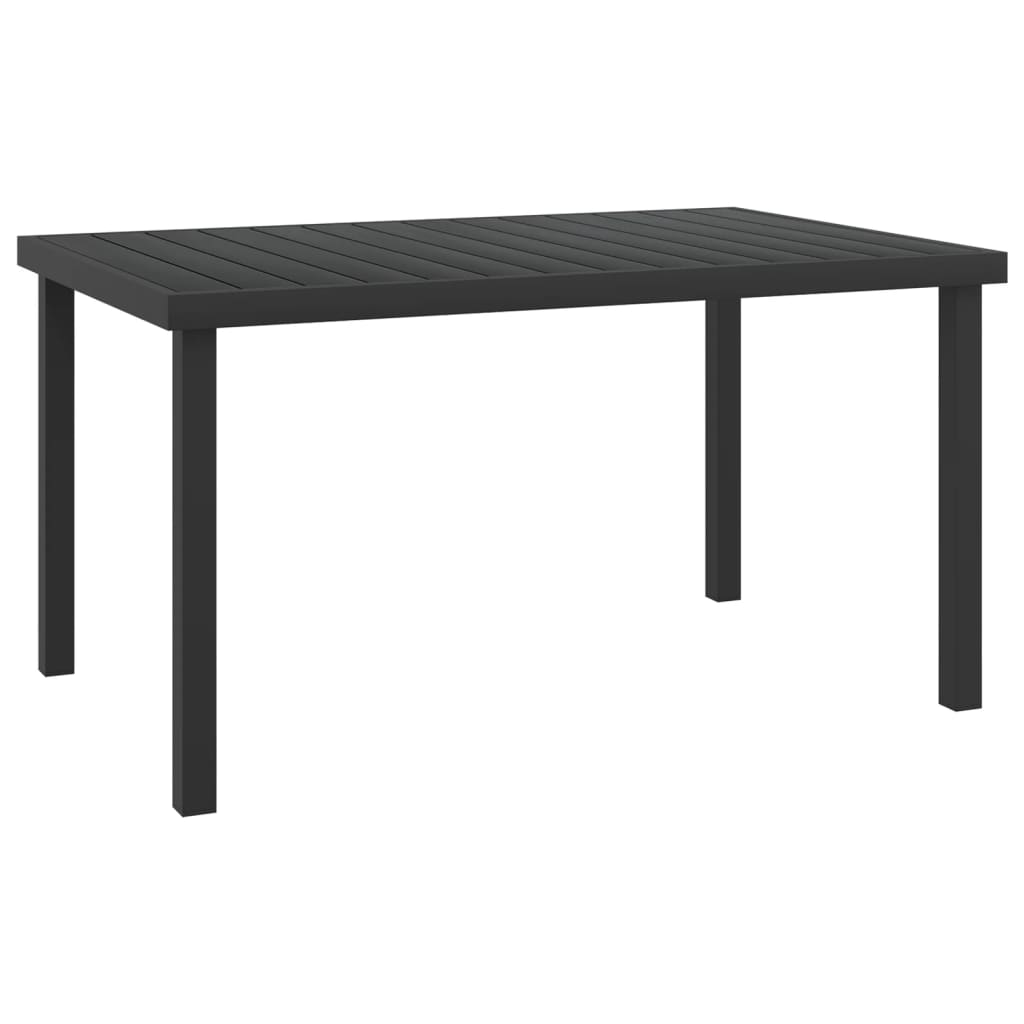 Tuintafel 140x90x74 cm aluminium en HKC zwart is nu te koop bij PeponiXL, paradijselijk wonen!