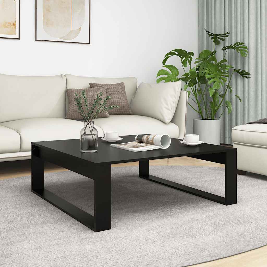 Salontafel 100x100x35 cm bewerkt hout zwart is nu te koop bij PeponiXL, paradijselijk wonen!